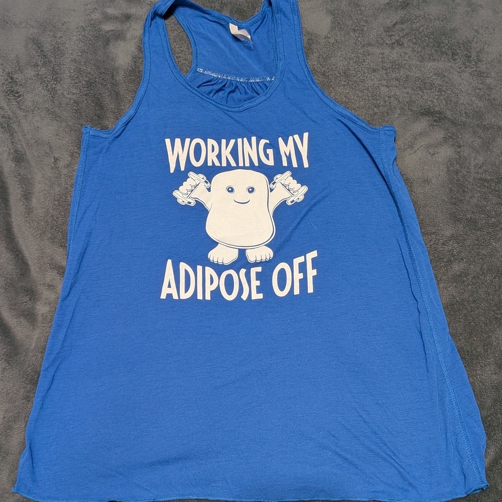 Blue Tank Top with Fun Graphic